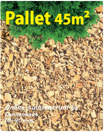 Natuurlijke houtsnippers dennenschors per pallet 45m