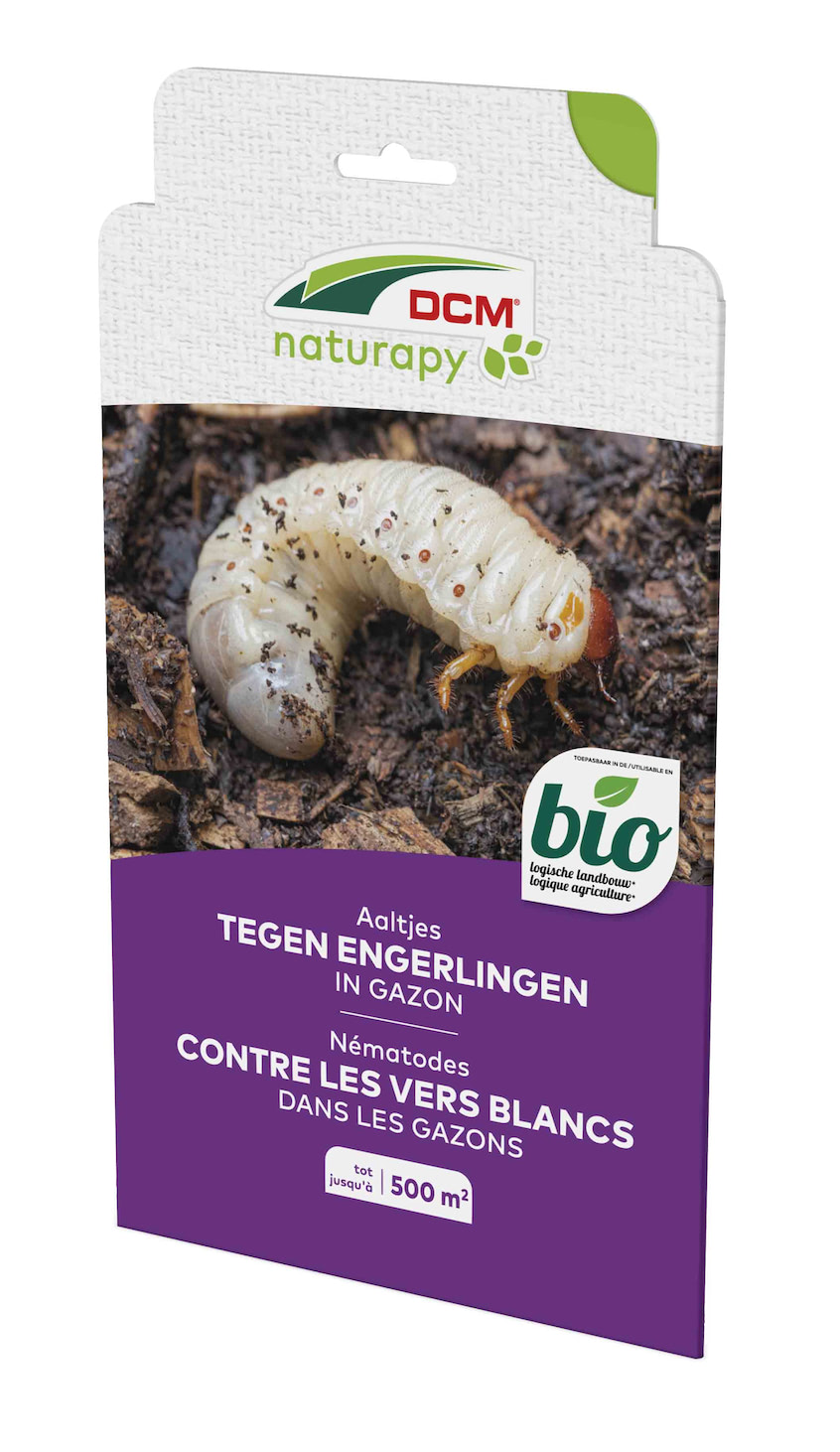 Engerlingen in gazon bestrijden met aaltjes 500 m DCM Naturapy