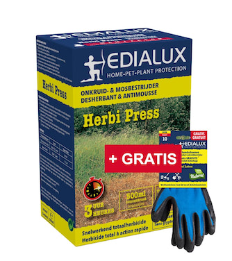 Edialux Herbi Press totale onkruidverdelger en mosbestrijder 222 m