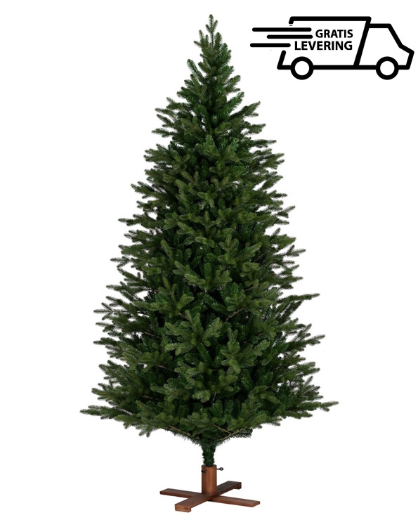 Kerstboom met houten voet Wooden King  213cm