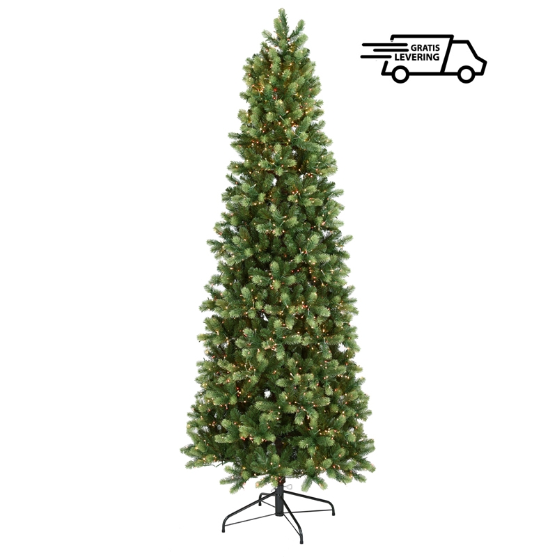 Kunstkerstboom met rode en witte LED lichtjes Glowy 228 cm 
