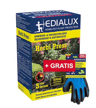 Edialux Herbi Press onkruid bestrijden tussen bloemen en struiken 222m