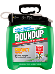 RoundUp pad en terras Bestrijden van onkruid 5L met drukspuit