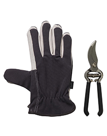 Snoeiset Tuinhandschoenen leer met snoeischaar large