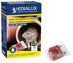 Edialux Sorkil Bloc vochtbestendig lokaas voor ratten en muizen 300g