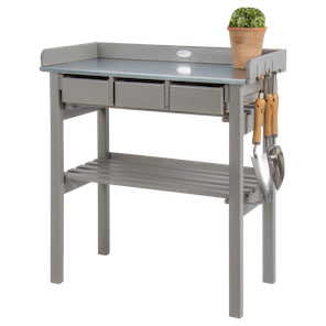 Tuinwerktafel met lades grijs 82,5 cm