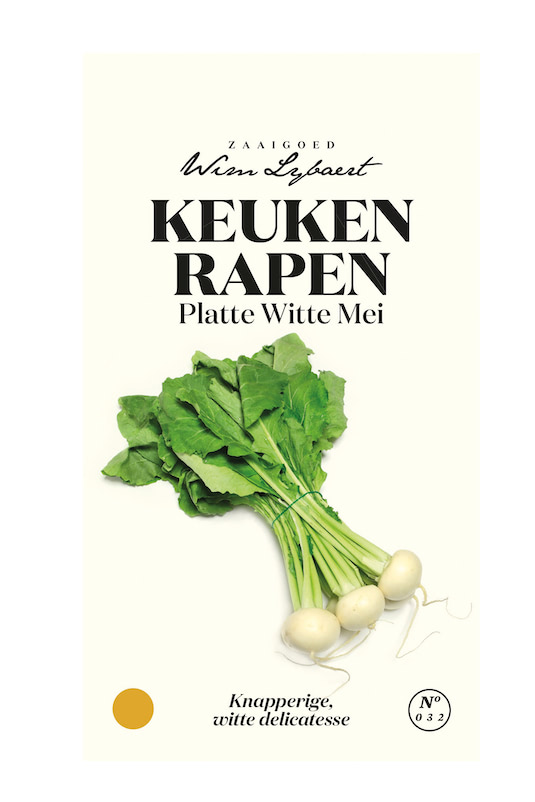 Wim Lybaert zaden Keukenraap Platte witte mei