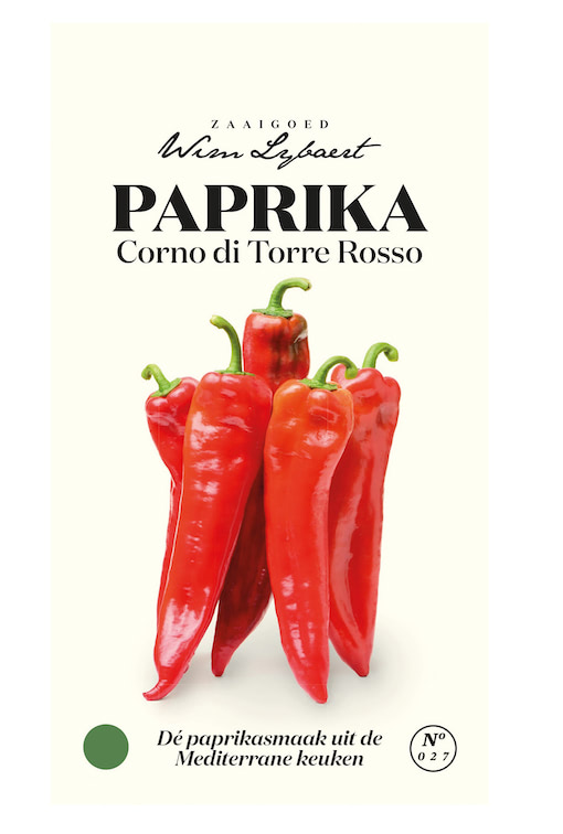Wim Lybaert zaden Paprika Corno Di Torre Rosso