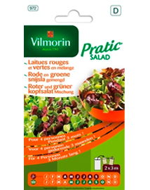 Vilmorin Zaden Pratic Salad Rode en groene snijsla gemengd 4g