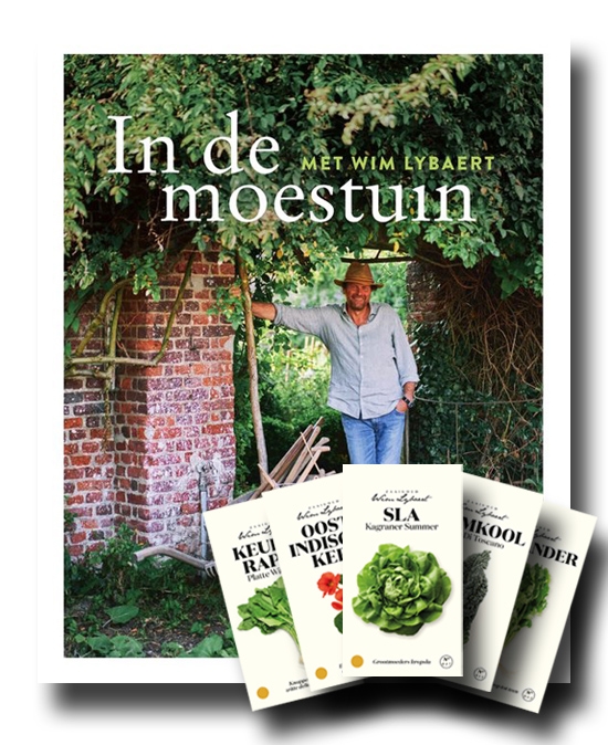 Zadenpakket Wim Lybaert met boek "In de moestuin"