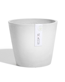 ECOPOTS Amsterdam Ronde bloempot uit kunststof Whitestone 30cm