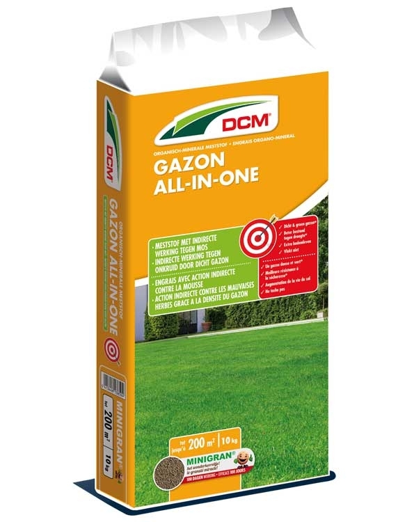 DCM All-in-One gazonmeststof tegen onkruid en mos 200m