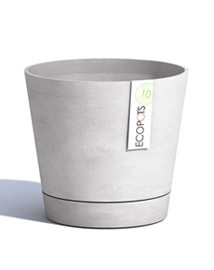 ECOPOTS Venice Ronde bloempot met drainagesysteem in Whitestone
