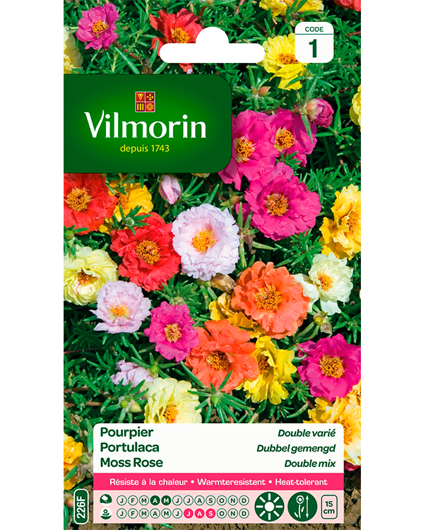 Vilmorin Zaden Portulaca Dubbel gemengd 0,7g