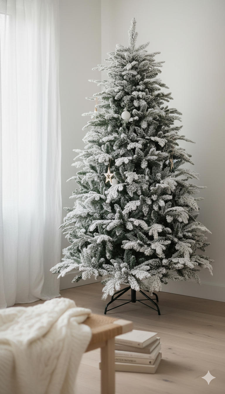 Kerstboom met sneeuw Oslo Tiny 150 cm