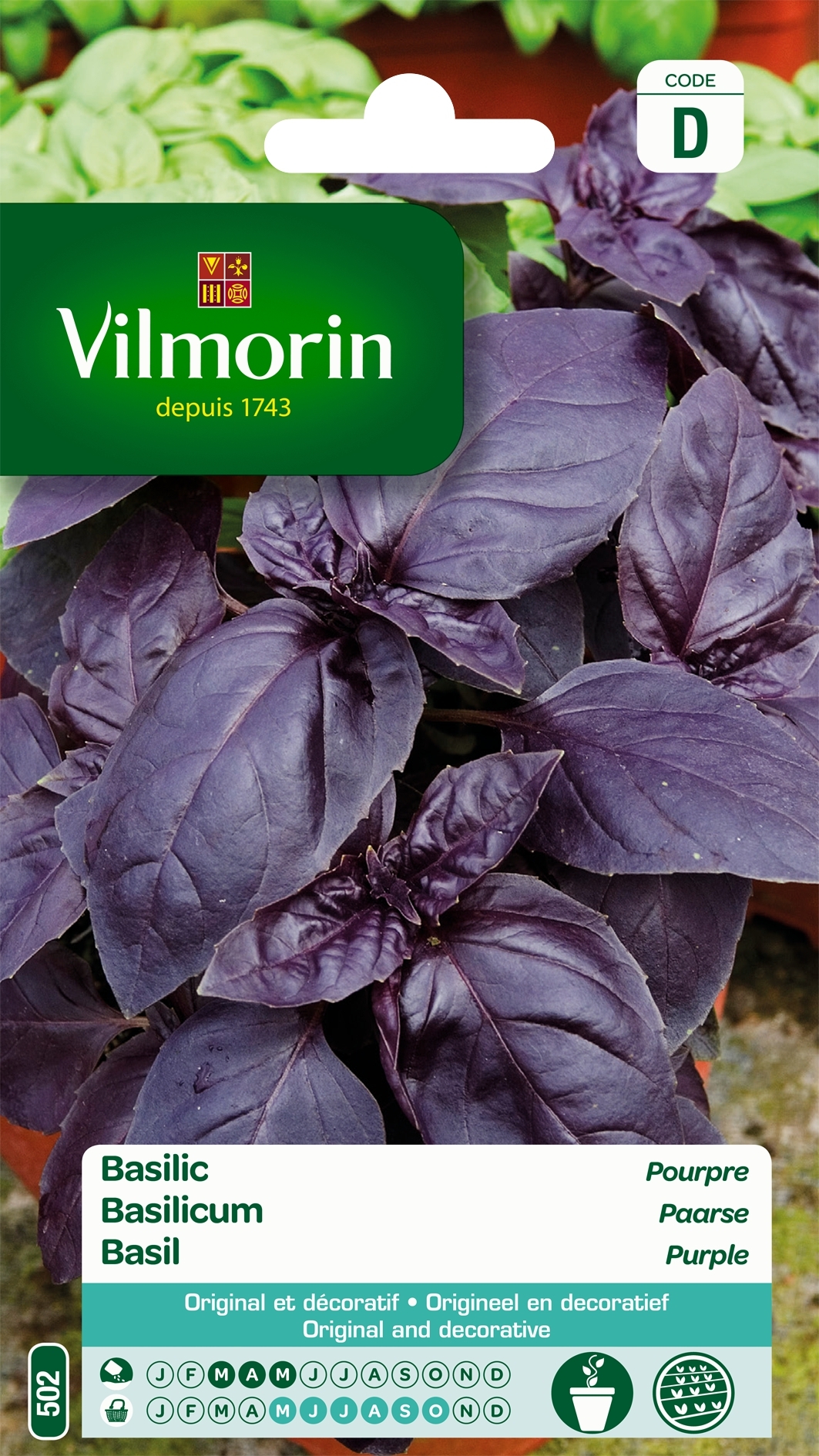 Vilmorin zaden Paarse basilicum