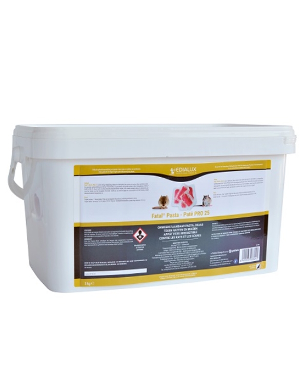 Professioneel rattengif Fatal Pasta PRO 25 voor Ratten en muizen3kg 