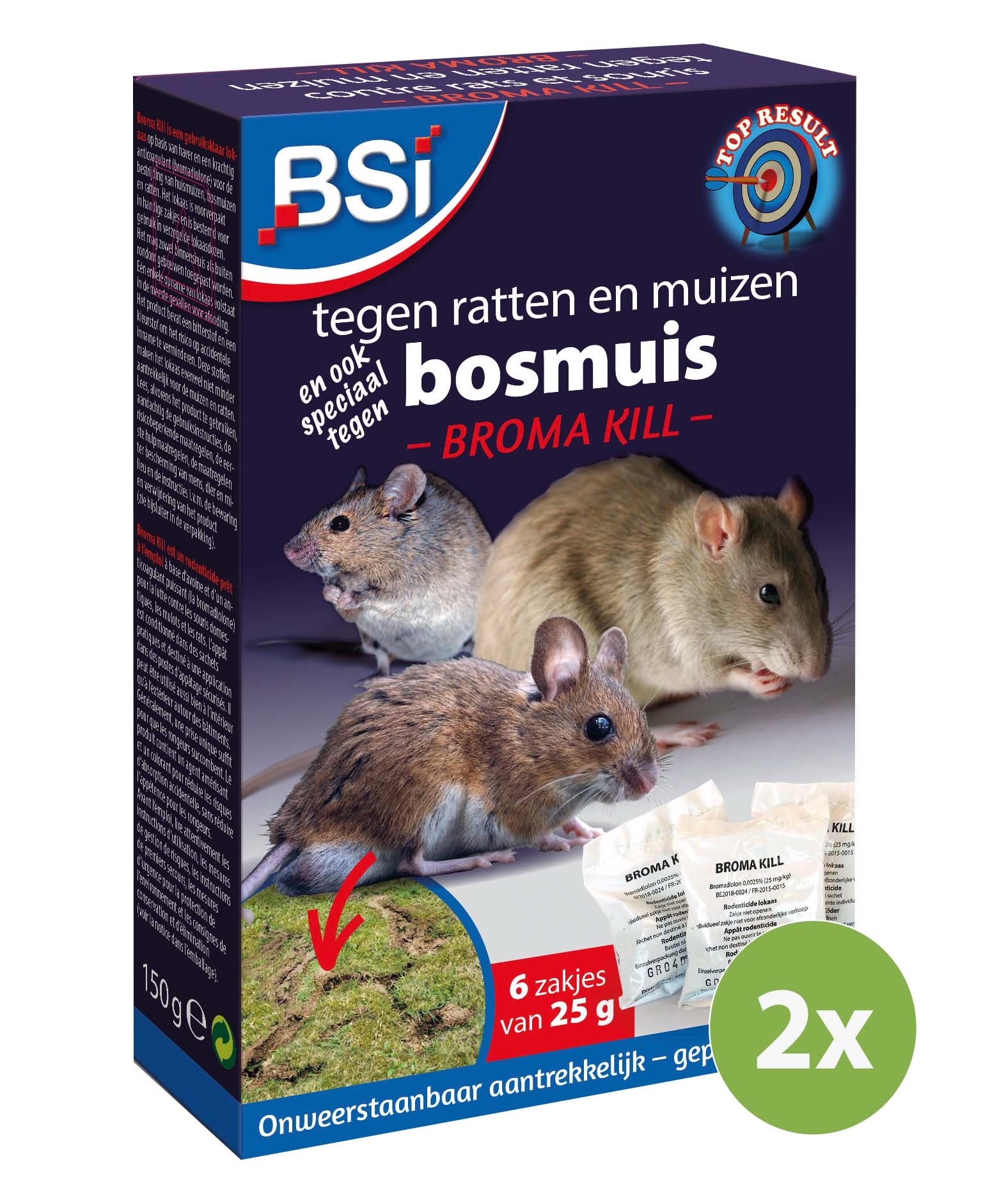 Bosmuizen bestrijden met gif in en rond het huis DUO PACK