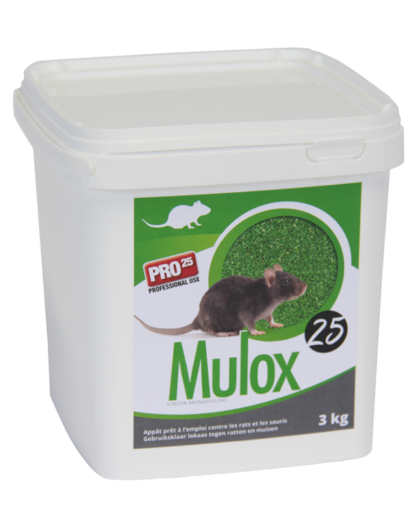 Professioneel rattengif Mulox tegen woelratten en woelmuizen 3kg