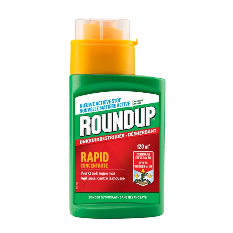 Roundup Rapid concentraat 270ml - krachtige onkruid- en mosverdelger voor 120 m², effectief tegen brandnetels en gras.