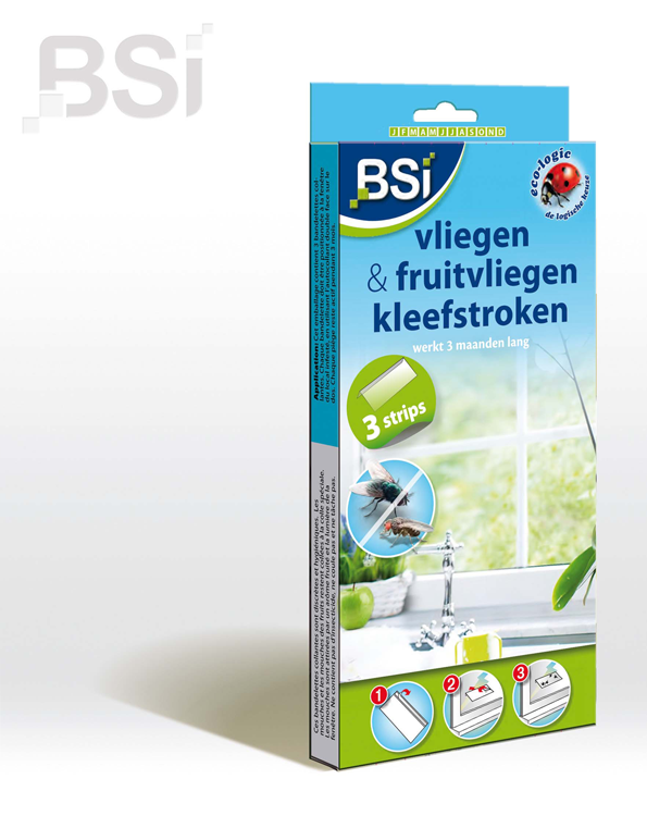 Vliegen en fruitvliegjes in huis bestrijden met kleefval 3st
