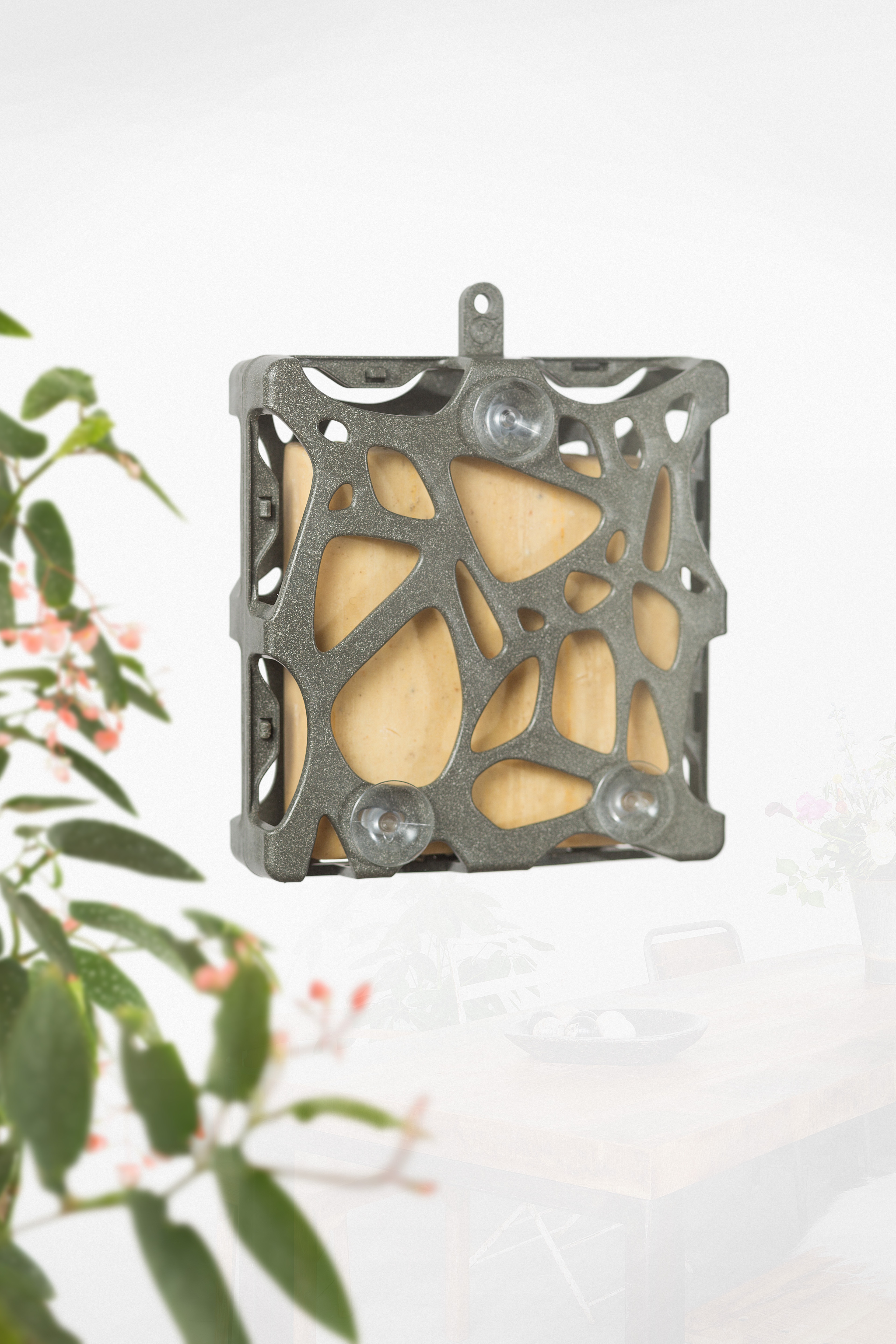 Vetblokhouder voor aan het raam