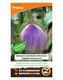 Zaadvast Aubergine Zaden Ronde roos-wit