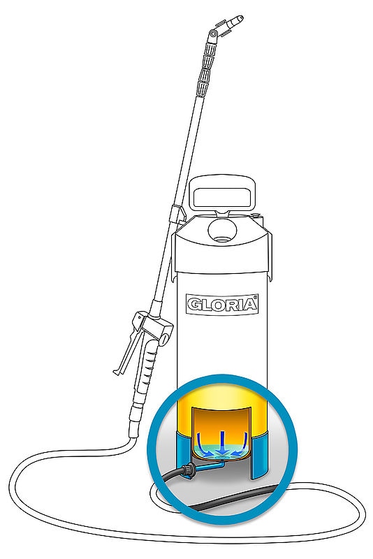 Gloria drukspuit Hobby Exclusiv 5 L mét uitschuifbare lans
