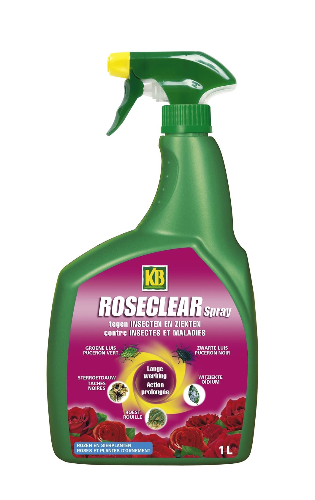 Kb Roseclear Spray tegen insecten en ziektes op rozen 1L