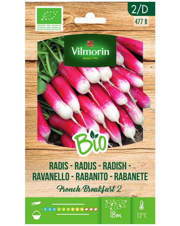Bio groenten zaden Radijs French Breakfast 6g