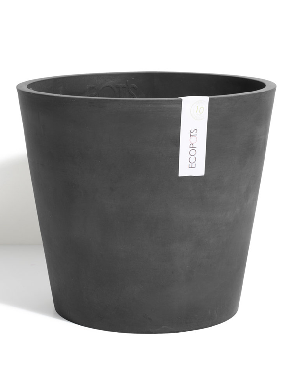 ECOPOTS Amsterdam Ronde bloempot uit kunststof Dark Grey 50cm