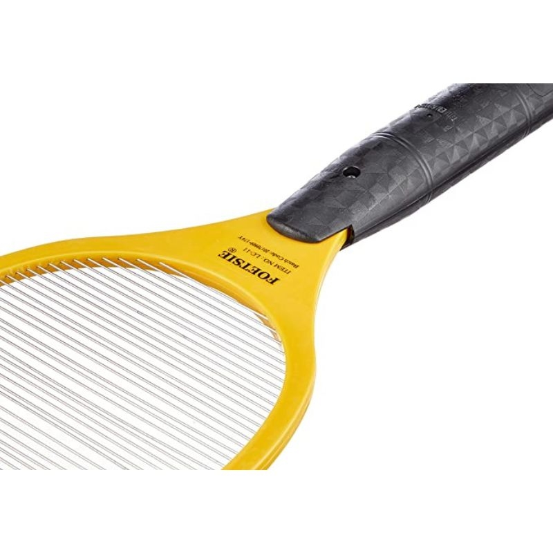 Zwaai die vervelende vliegen, muggen en wespen weg met deze gele Foetsie elektrische vliegenmepper! Veilig voor mens en dier.