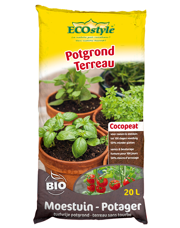 Ecostyle Cocopeat Kokos potgrond voor moestuin 20L