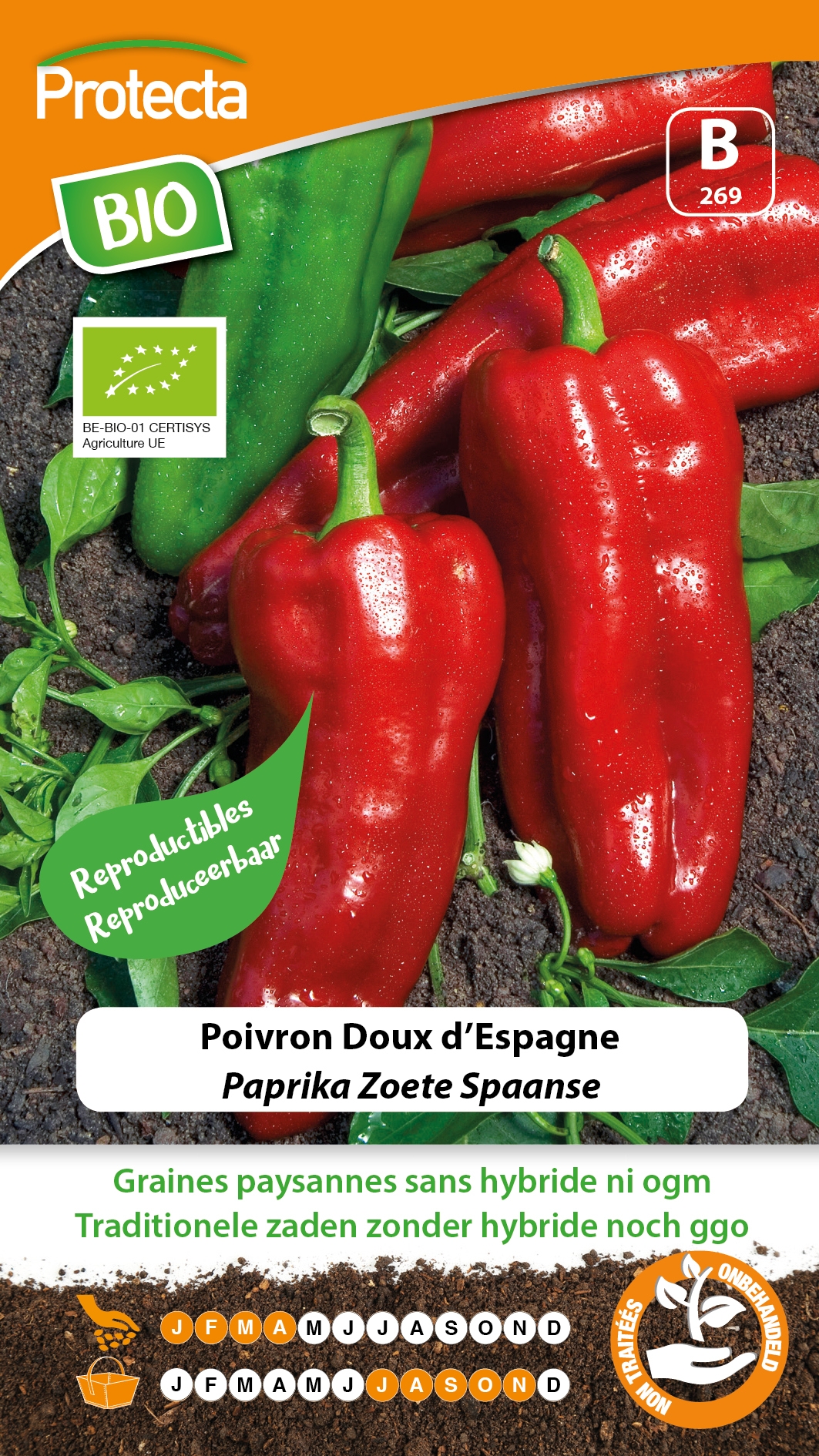 Zaadvaste Zoete Spaanse Paprika zaden