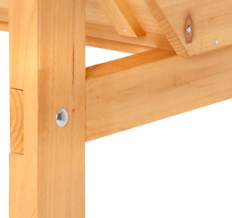 Verhoogde kweekbak "Vegtrug" uit tropisch hardhout