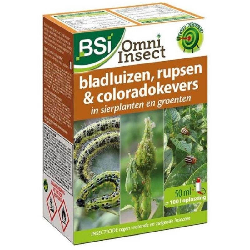 Snelwerkend insecticide BSI Omni Insect (50ml) voor de bestrijding van diverse insecten op sierplanten en groenten.