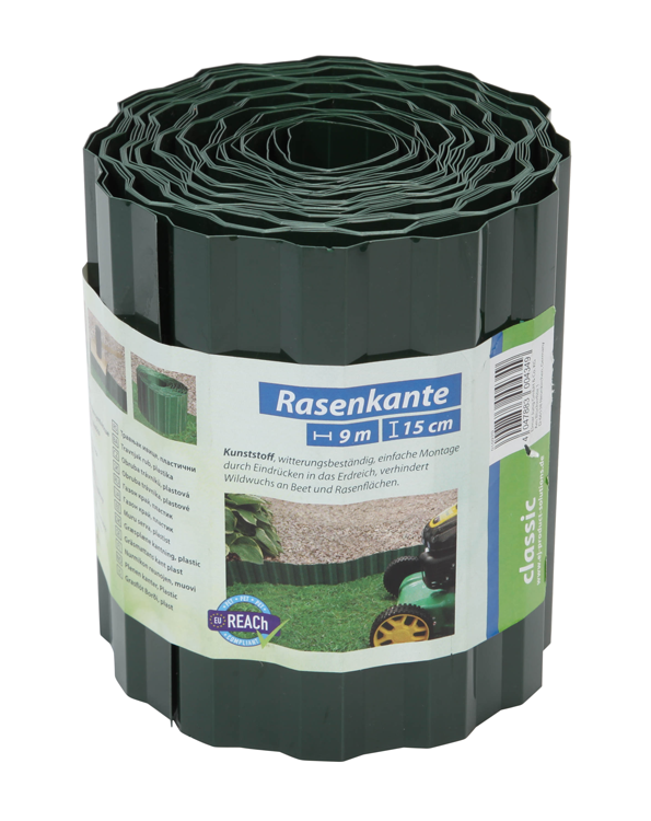 Gazonafboording uit kunststof 15cm x 9m 