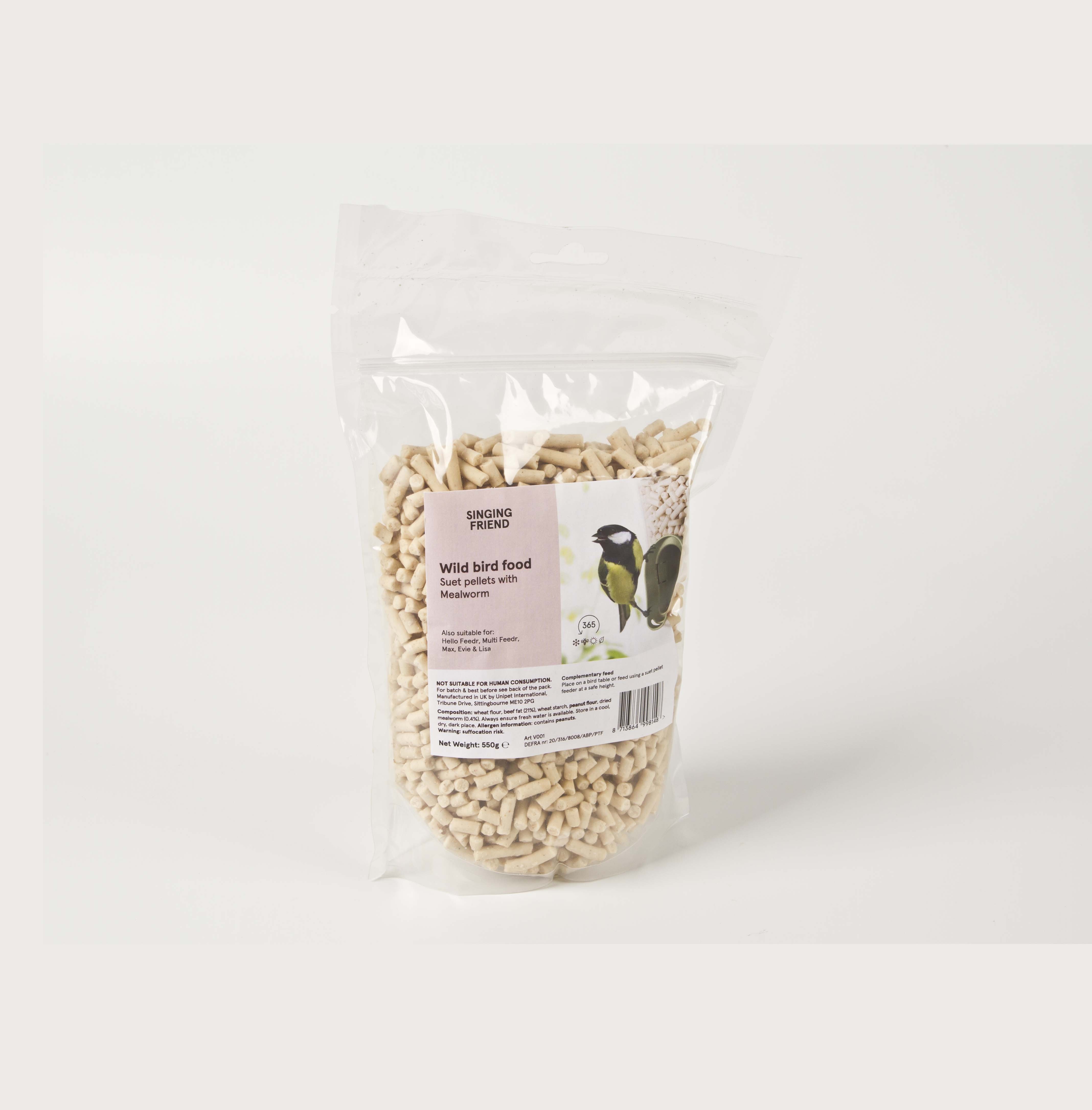Vogelvoer vetpellets met insecten
