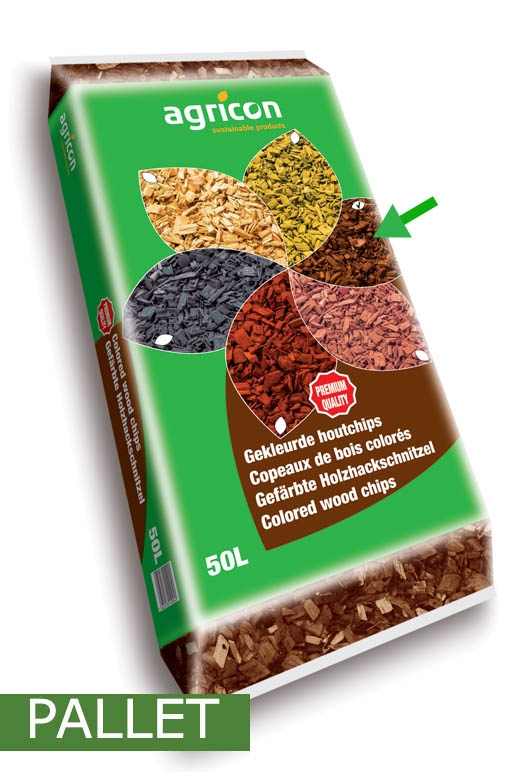 Houtchips als bodembedekker bruin per pallet  