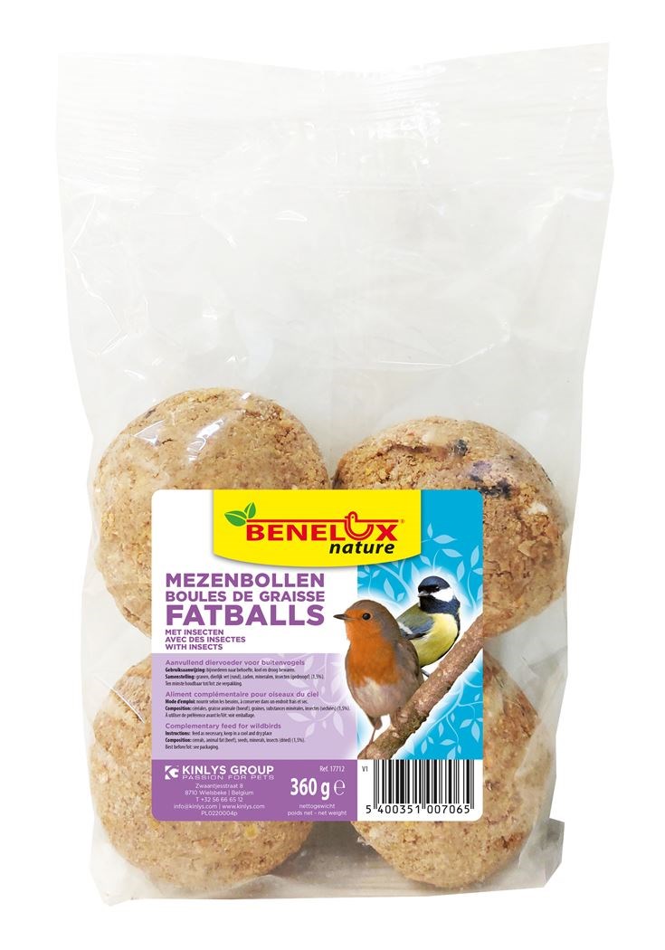 Mezenbollen 4st met insecten zonder net – 360g