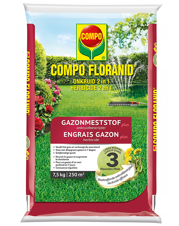 COMPO Floranid Gazonmest met Onkruidbestrijder 250m²