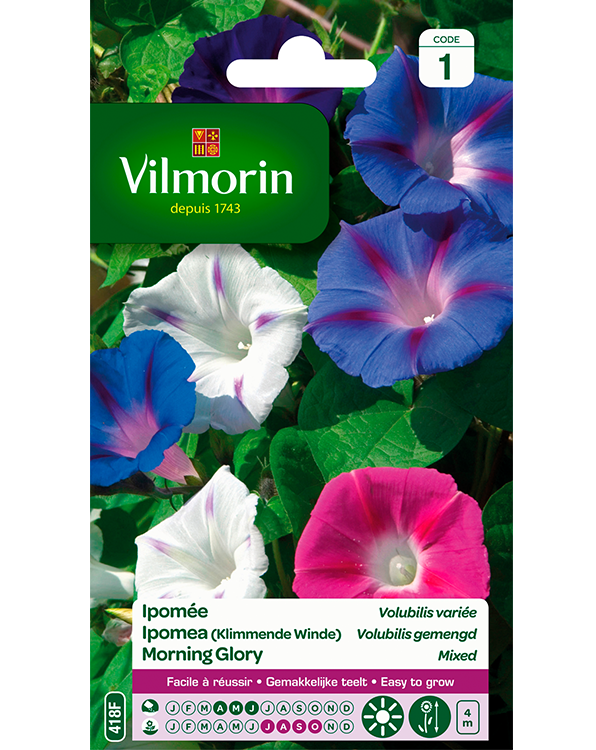 Bloemzaden Ipomea Volubilis Gemengd 4g