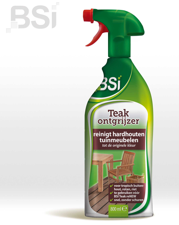 Teak grijs verwijderen met Teak ontgrijzer spray 800ml