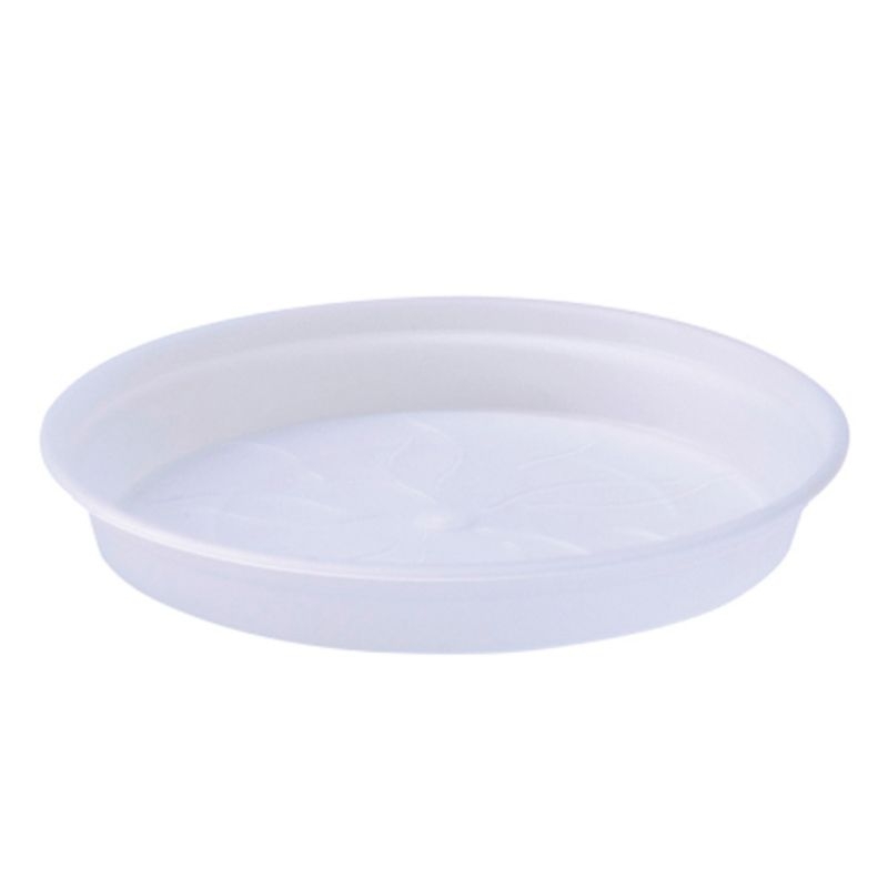 Transparante schotel van Elho Green Basics (10cm) voor het opvangen van overtollig water bij orchideeën.