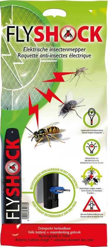 Elektrische vliegenmepper oplaadbaar Fly Shock