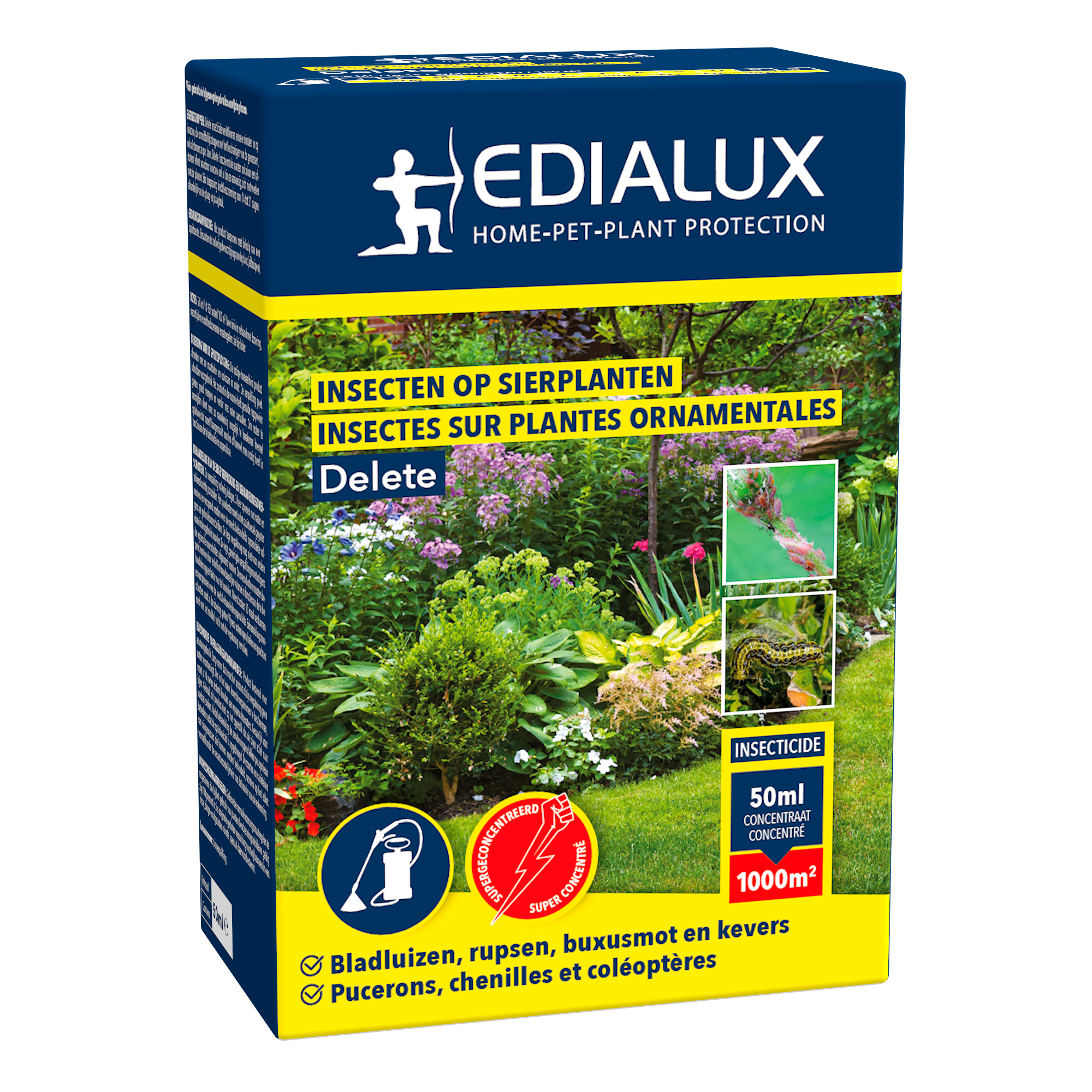 Edialux Delete insecticide: Effectieve bestrijding van bladluizen, rupsen, buxusmot en kevers op sierplanten