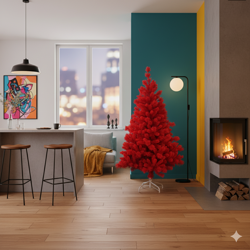 Rode Kunstkerstboom Red Santa 120cm Rode Kunstkerstboom Red Santa 120cm