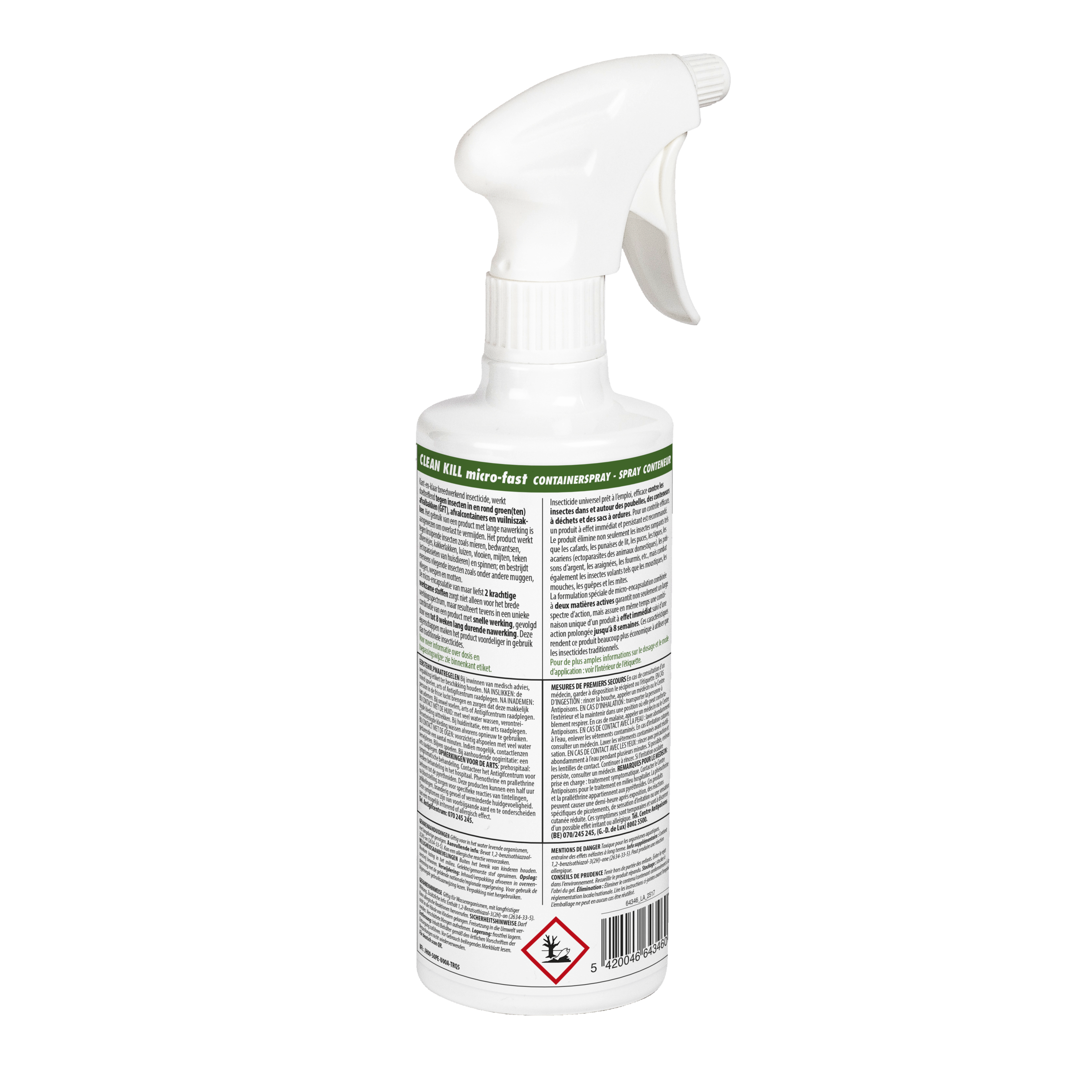 Spray tegen maden in afvalcontainer, GFT en kliko 500ml | Clean Kill (voorheen Bio Kill) 