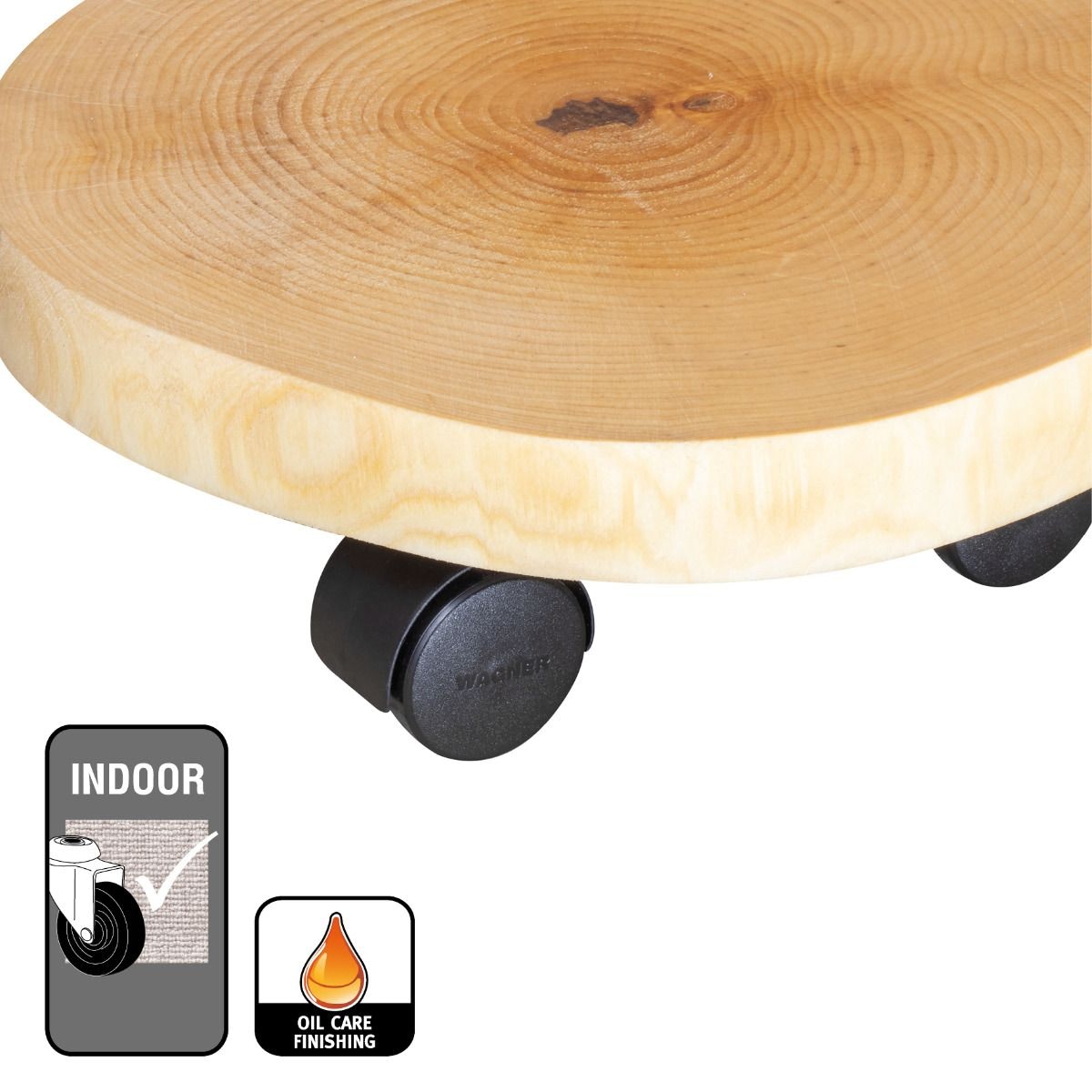 Houten Plantentrolleys Berk 25 - 30 cm