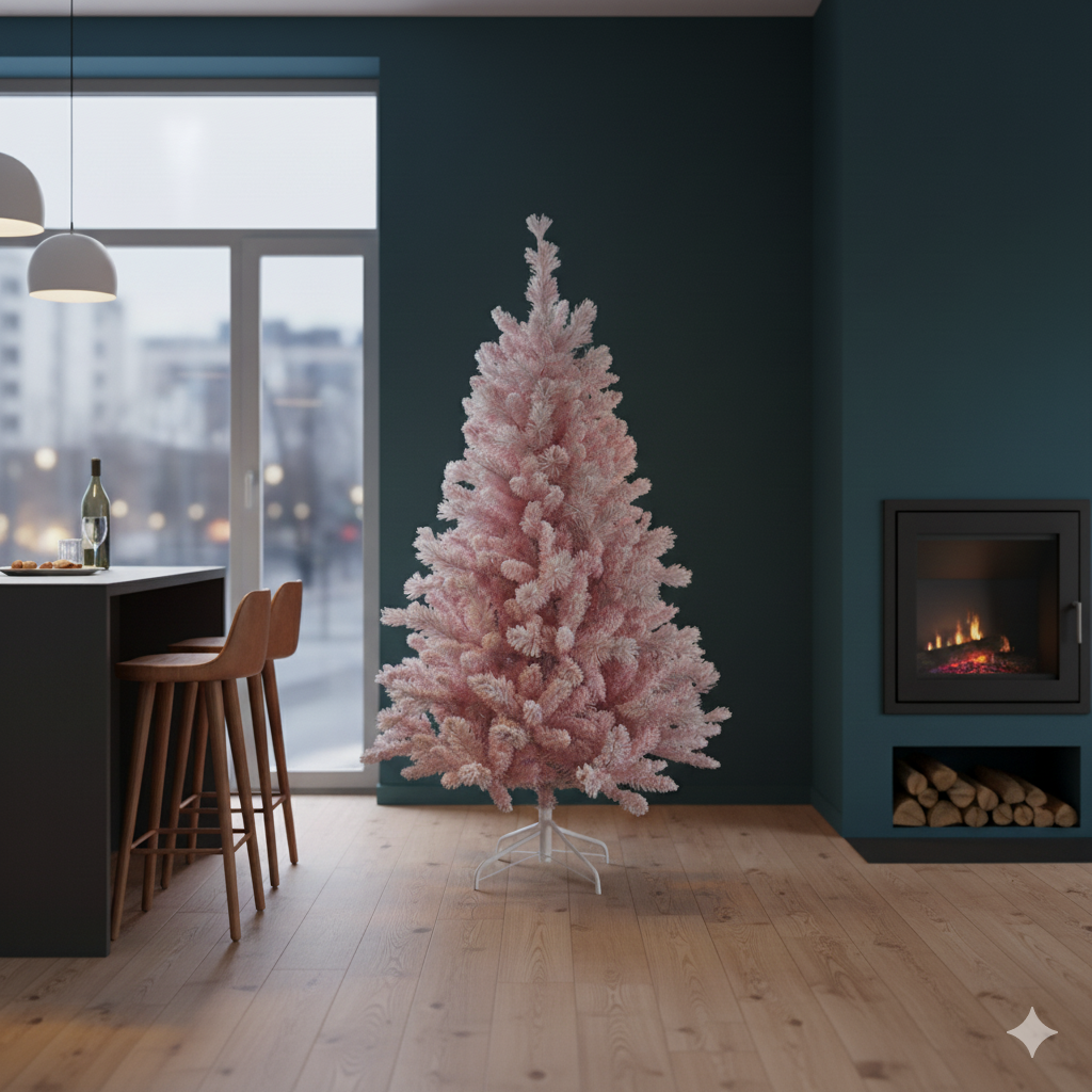 Roze Kunstkerstboom Pinky snow 180 cm